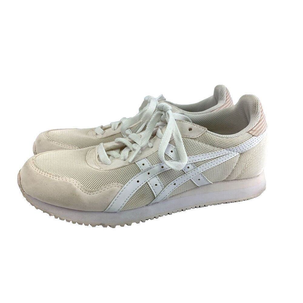ASICS Tiger Runner Ginger Peach White Back Striped Low Lace Up Lightâ Womens 8.5
